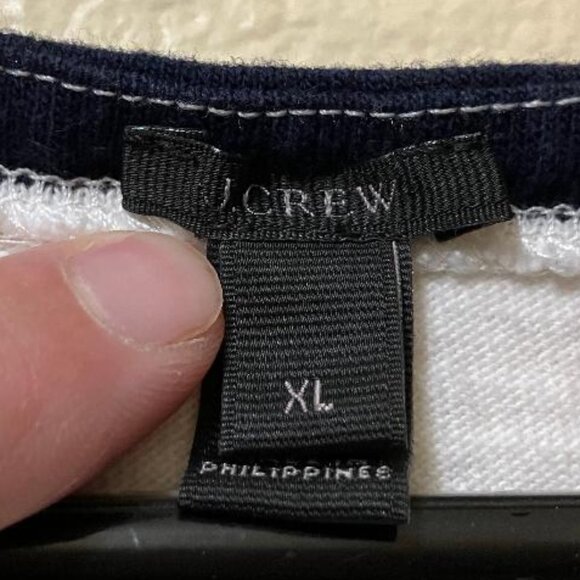 J. Crew Women's Navy/White Striped Cropped Boxy Nautical Tank Top Shirt Size XL - Picture 3 of 6